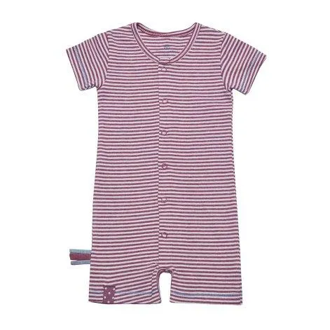 Baby Jumpsuit Bordeaux striped - OrganicEra