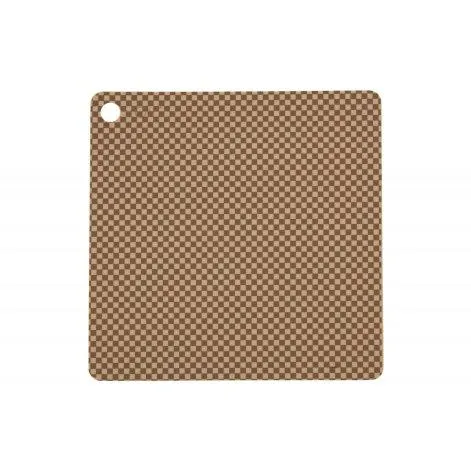 OyOy Placemat Checker 38 cm x 38 cm, Brown - OYOY