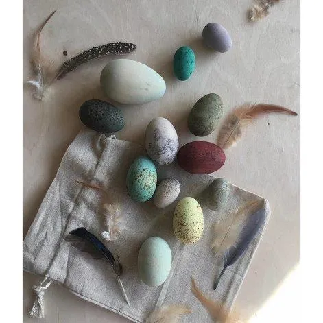 œufs d'oiseaux bois, peint à la main - Laine Maison