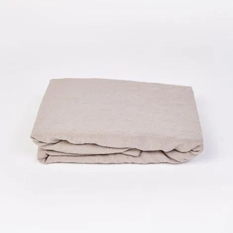 Linus uni, taupe fitted sheet 90x200+35 cm - lavie