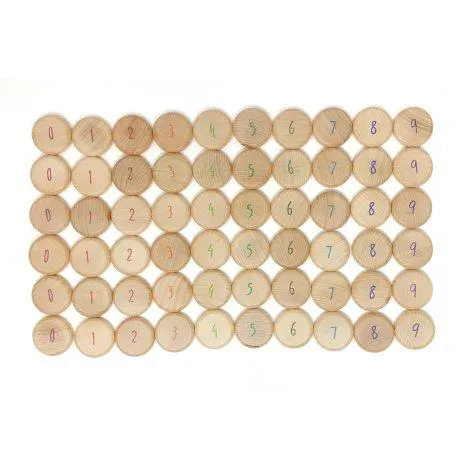 Münzen mit Zahlen 60 Stück - Grapat