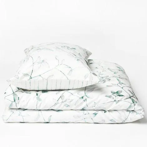 LUTRY pillow case 65x65cm snow, pine green - Journey Living