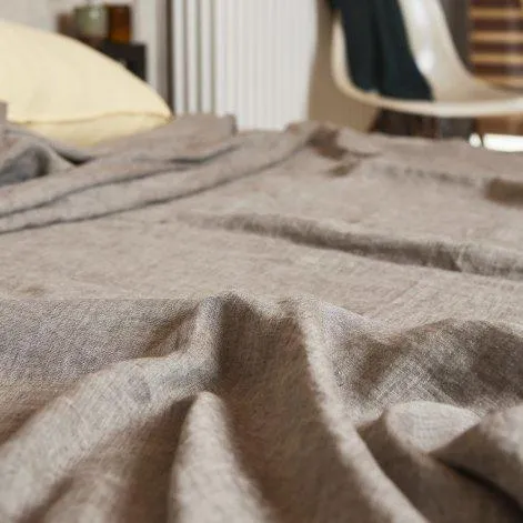 Linus chambray, khaki top bed sheet 170x270 cm - lavie
