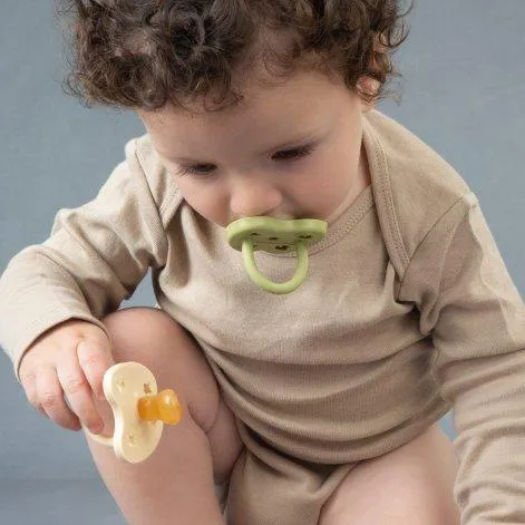 Sucette pour bébé paquet de 2 Ortho hunter green & olive - HEVEA