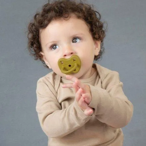 Baby Schnuller 2-Pack Round hunter green & olive 2-36 months - HEVEA