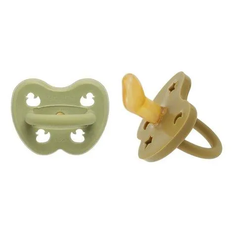 Baby Pacifier 2-Pack Round Hunter Green & Olive 2-36 Months - HEVEA