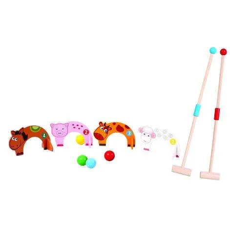 Spielba Croquet pour enfants avec figurines d'animaux - Spielba