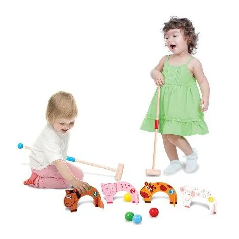 Spielba Croquet pour enfants avec figurines d'animaux - Spielba