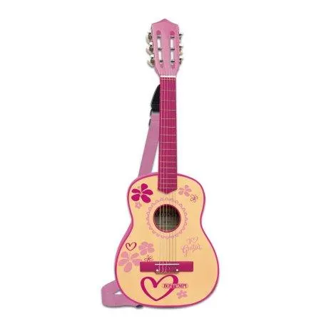 Bontempi Guitare 6 cordes 75cm rose en bois - Bontempi