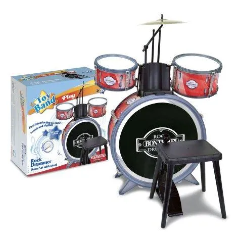 Bontempi Drums red/black with chair - Bontempi