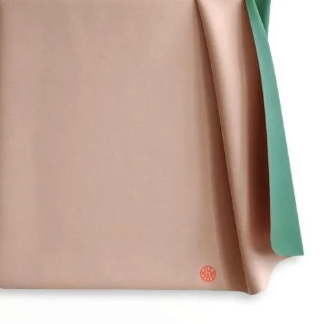 ROAM vegan leather versatile playmat (M) 98 x 98cm square apricot pink, eucalyptus green - studio huske