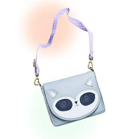 Bag Wally (raccoon) with purple strap - Amorina