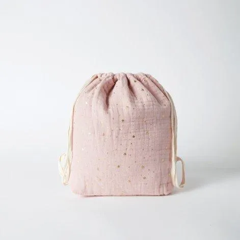 Bag Pack Muslin with Glitter Powder Pink - OrganicEra
