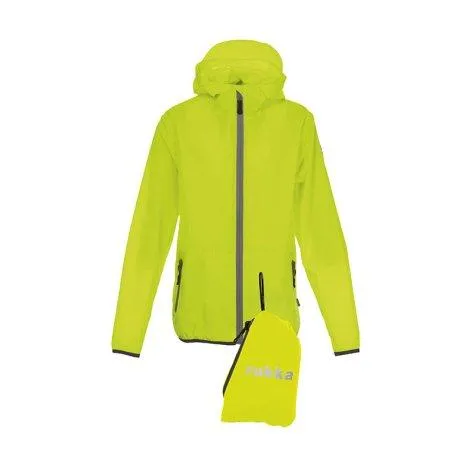 Shelter kids rain jacket fluorescent lemon - rukka