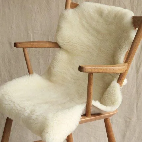 Peaux de mouton Suisse blanc/beige Taille 110cm x 75cm - MARAI