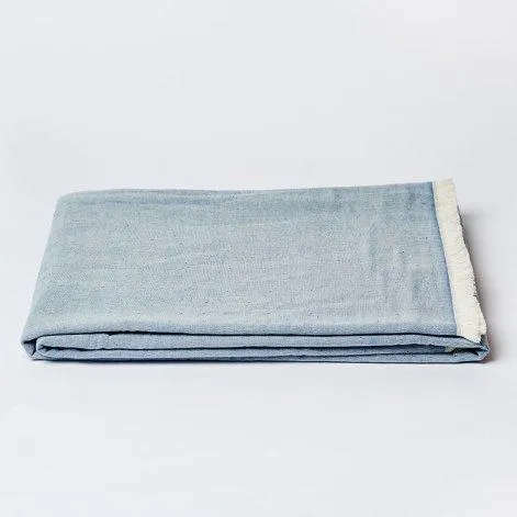 Sansone Dusty Blue, Strandtuch Off White 90x160 cm - Journey Living