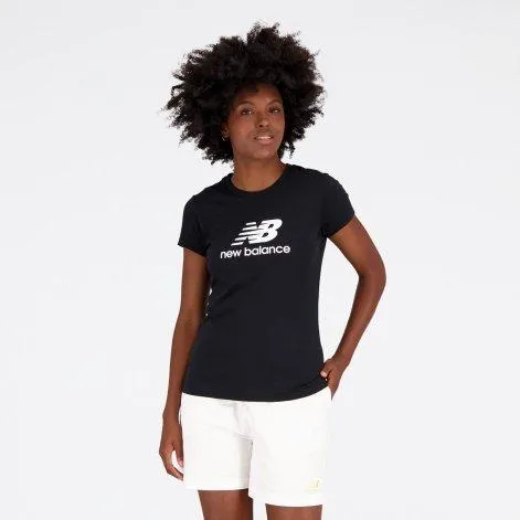 W Essentials Stacked Logo T-Shirt black - New Balance