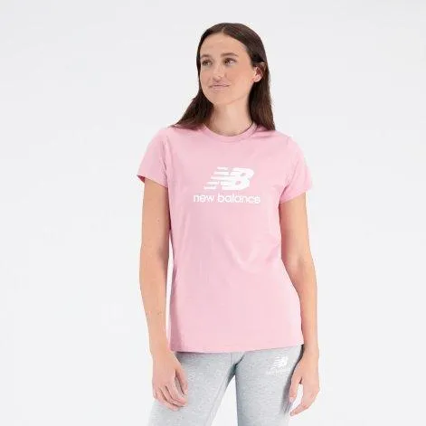 W Essentials - T-shirt à logo superposé hazy rose - New Balance