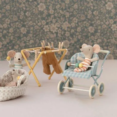 Kinderwagen Babymäuse Minze - Maileg