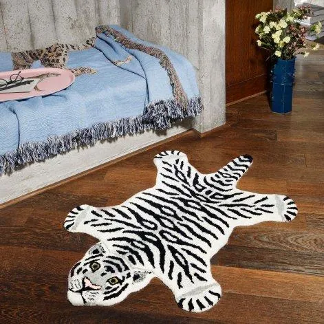 Tufted Rug Wild Tiger 60x90cm Weiss - SULA