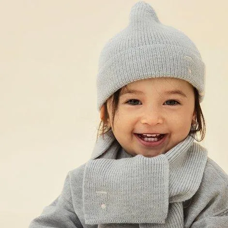 Baby Beanie Knitted Grey Melange - Gray Label