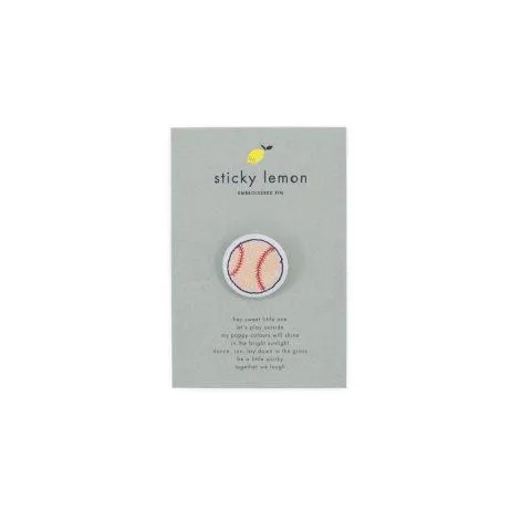 Embroidered Pin Softball - Sticky Lemon