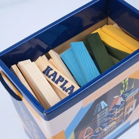 Boîte de construction 120 pièces bleu clair, jaune, vert, nature - Kapla
