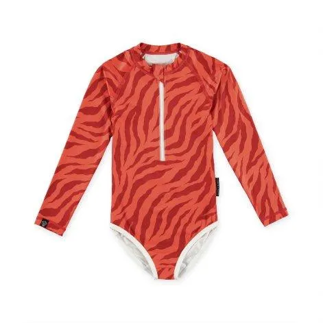 Badeanzug UPF 50+ Stripes of Love Red/Coral - Beach & Bandits