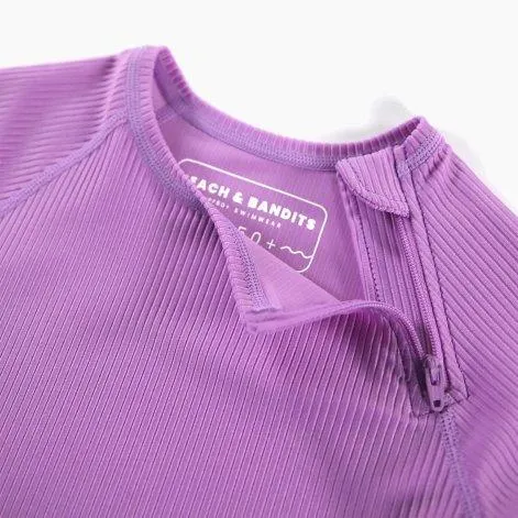 Swim shirt UPF 50+ Orchid Ribbed LS Purple - Beach & Bandits