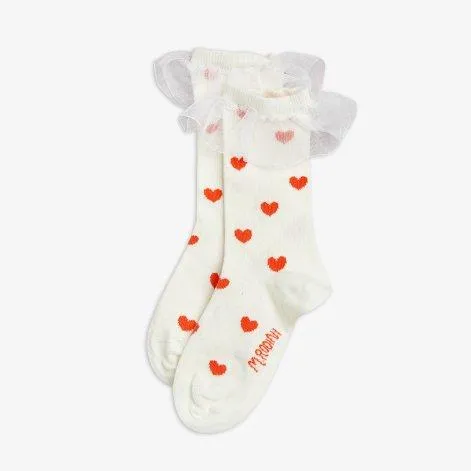 Socken Hearts White - Mini Rodini