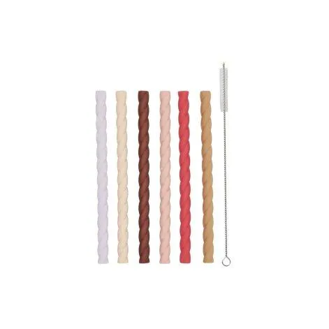 Straw Mellow 6 pieces, Multicolor/Pink - OYOY