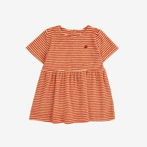Baby Terry dress Orange Stripes - Bobo Choses