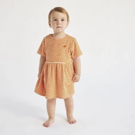 Robe à rayures orange Baby Terry - Bobo Choses