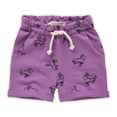 Shorts Paperbag Rollerskates Print Purple - Sproet & Sprout