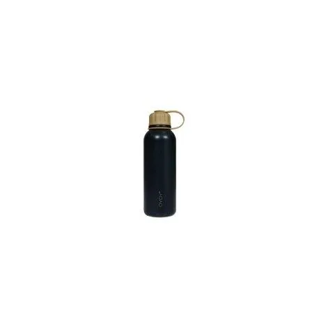 Drinking bottle Pullo 520 ml, anthracite / brown - OYOY