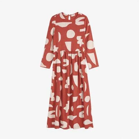 Adult Dress Summer Landscape Print Burgundy Red - Bobo Choses