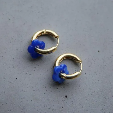 Hoop Flower earrings blue - Claudia Nabholz