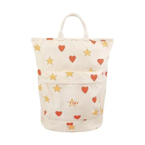 Hearts Stars Light Cream backpack - tinycottons