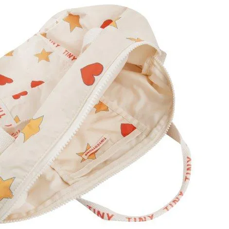 Hearts Stars Light Cream bag - tinycottons