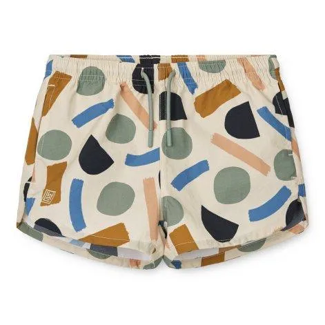 Aiden Printed Board Shorts Paint Strokes - Peppermint - LIEWOOD