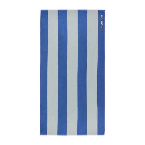 Beach towel Stripes jade gray/ultramarine - tinycottons