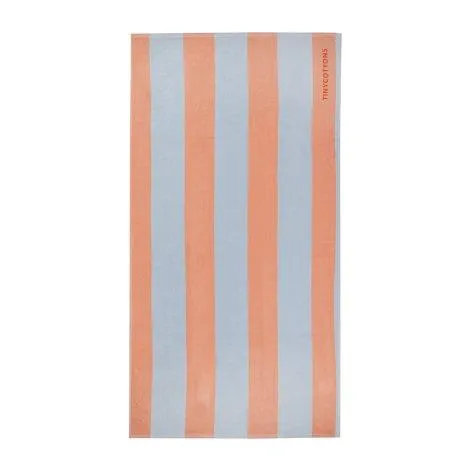 Beach towel Stripes blue-grey/papaya - tinycottons