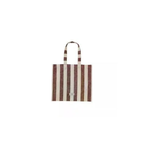 Tote bag, brown/off-white striped - OYOY