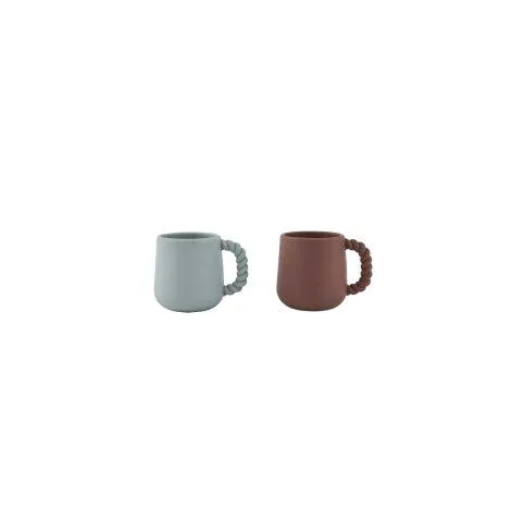 Children's mug Mellow 2 pieces, gray/choko - OYOY