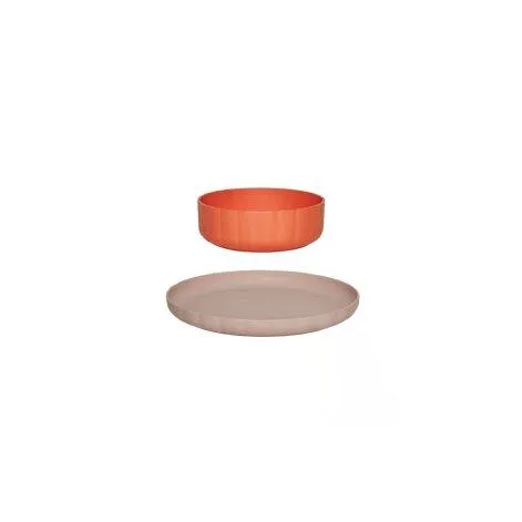 Pullo children's tableware set 2 pieces, apricot/pink - OYOY
