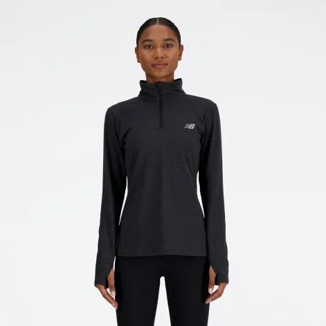 Long sleeve shirt Sport Essentials Space Dye Quarter Zip black heather - New Balance