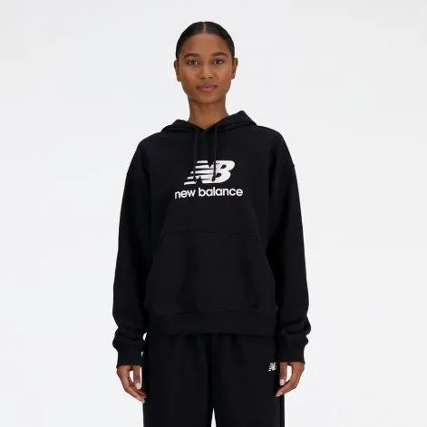 Log Essentials French Terry Stacked hoodie, black - New Balance