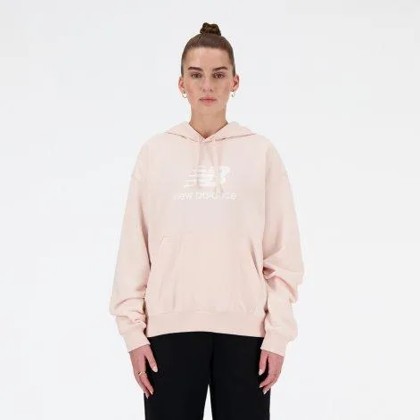 Logo Essentials French Terry Stacked hoodie, quartz pink - New Balance