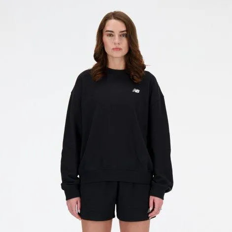 Sweater Logo Essentials French Terry Small Crew, black - New Balance