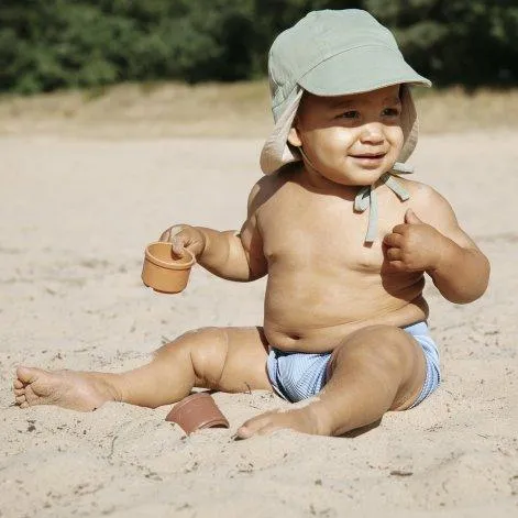 Baby UV sun hat Olive Green/Sandy Beach - Cloby